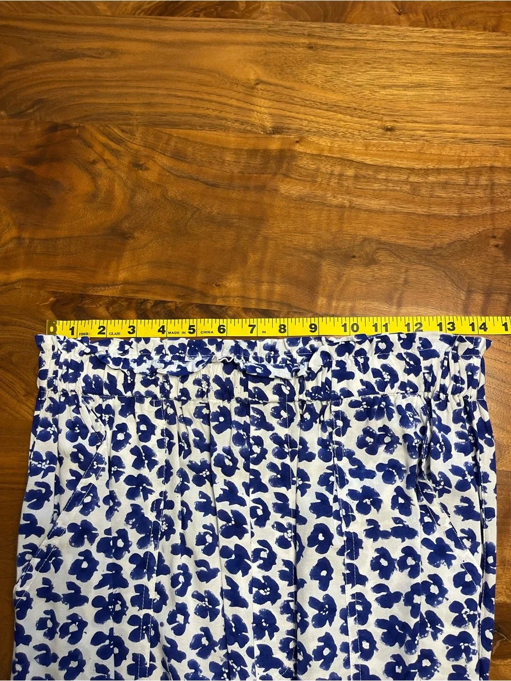Emerson Fry Blue White Floral Wide-Leg Pants And Crop Top Matching Set